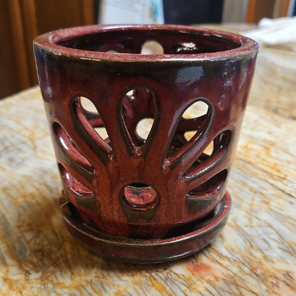 Round Ceramic Orchid Flower Pot Planter